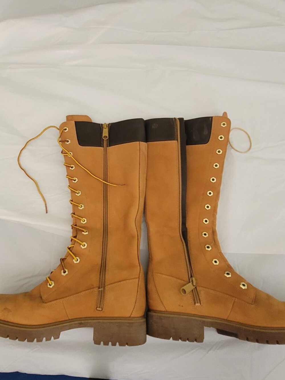 Women's Premium Nubuck Leather Waterproof Lace Up Tall Boots